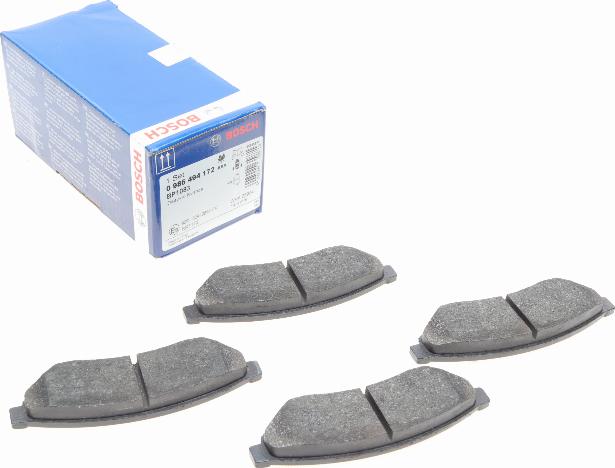 BOSCH 0 986 494 172 - Brake Pad Set, disc brake www.parts5.com