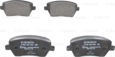 BOSCH 0 986 494 856 - Juego de pastillas de freno www.parts5.com