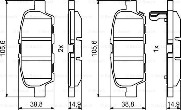 BOSCH 0 986 494 857 - Sada brzdových destiček, kotoučová brzda www.parts5.com