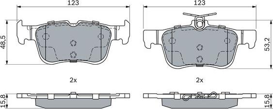 BOSCH 0 986 494 888 - Set placute frana,frana disc www.parts5.com