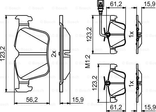 BOSCH 0 986 494 835 - Sada brzdových platničiek kotúčovej brzdy www.parts5.com