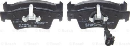 BOSCH 0 986 494 309 - Brake Pad Set, disc brake www.parts5.com