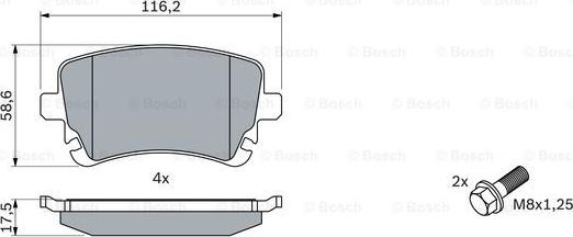 BOSCH 0 986 494 303 - Brake Pad Set, disc brake parts5.com