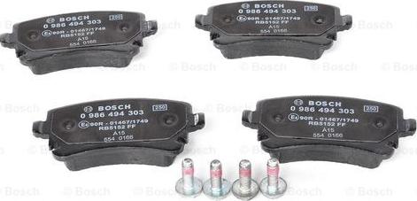 BOSCH 0 986 494 303 - Brake Pad Set, disc brake parts5.com