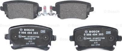 BOSCH 0 986 494 303 - Brake Pad Set, disc brake parts5.com