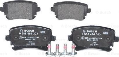 BOSCH 0 986 494 303 - Brake Pad Set, disc brake parts5.com