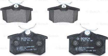 BOSCH 0 986 494 387 - Brake Pad Set, disc brake www.parts5.com