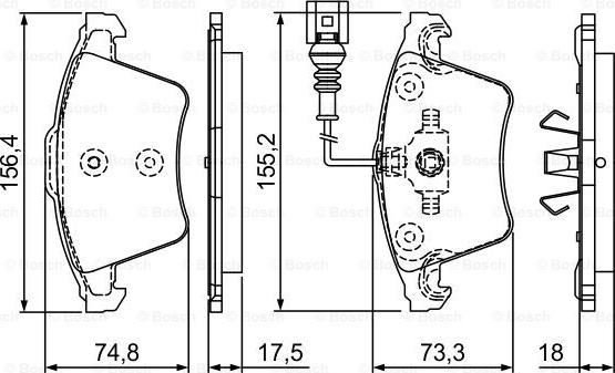 BOSCH 0 986 494 203 - Sada brzdových destiček, kotoučová brzda www.parts5.com