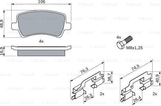 BOSCH 0 986 494 213 - Комплект спирачно феродо, дискови спирачки www.parts5.com