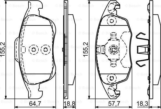 BOSCH 0 986 494 235 - Brake Pad Set, disc brake www.parts5.com