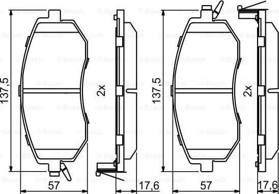 BOSCH 0 986 494 761 - Sada brzdových destiček, kotoučová brzda www.parts5.com