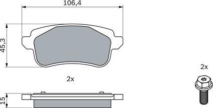 BOSCH 0 986 494 723 - Brake Pad Set, disc brake www.parts5.com