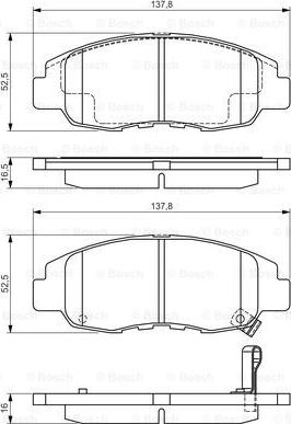 BOSCH 0 986 495 153 - Komplet zavornih oblog, ploscne (kolutne) zavore www.parts5.com