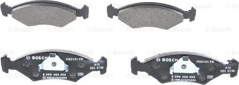 BOSCH 0 986 466 402 - Juego de pastillas de freno www.parts5.com