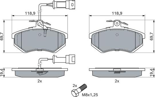 BOSCH 0 986 466 693 - Kit de plaquettes de frein, frein à disque www.parts5.com