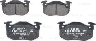 BOSCH 0 986 466 346 - Тормозные колодки, дисковые, комплект www.parts5.com