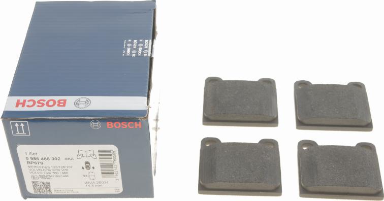 BOSCH 0 986 466 302 - Kit de plaquettes de frein, frein à disque www.parts5.com