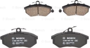 BOSCH 0 986 466 700 - Тормозные колодки, дисковые, комплект www.parts5.com