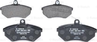 BOSCH 0 986 460 943 - Brake Pad Set, disc brake www.parts5.com