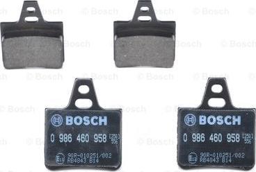 BOSCH 0 986 460 958 - Brake Pad Set, disc brake www.parts5.com