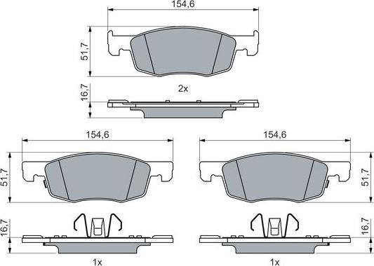 BOSCH 0 986 460 018 - Brake Pad Set, disc brake www.parts5.com