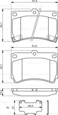 BOSCH 0 986 461 141 - Brake Pad Set, disc brake www.parts5.com