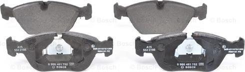 BOSCH 0 986 461 752 - Brake Pad Set, disc brake parts5.com