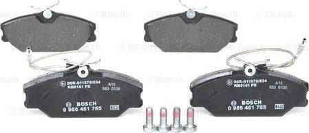 BOSCH 0 986 461 765 - Komplet kočnih obloga, disk kočnica www.parts5.com