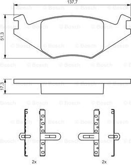 BOSCH 0 986 468 890 - Σετ τακάκια, δισκόφρενα www.parts5.com