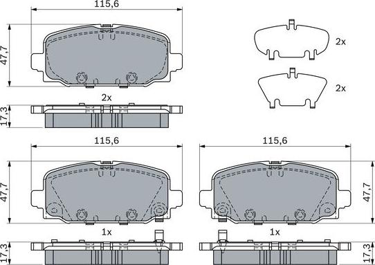 BOSCH 0 986 424 963 - Brake Pad Set, disc brake www.parts5.com