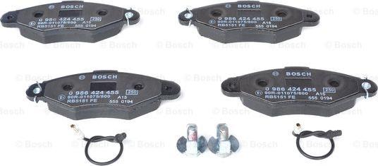 BOSCH 0 986 424 455 - Set placute frana,frana disc www.parts5.com