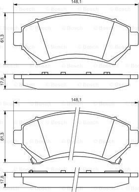 BOSCH 0 986 424 466 - Brake Pad Set, disc brake www.parts5.com