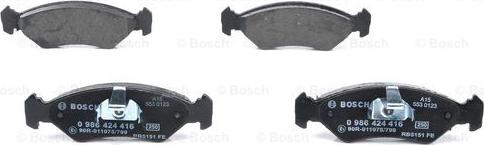 BOSCH 0 986 424 416 - Тормозные колодки, дисковые, комплект www.parts5.com