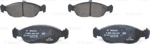 BOSCH 0 986 424 410 - Piduriklotsi komplekt,ketaspidur www.parts5.com