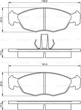 BOSCH 0 986 424 410 - Piduriklotsi komplekt,ketaspidur www.parts5.com