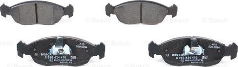 BOSCH 0 986 424 410 - Sada brzdových platničiek kotúčovej brzdy www.parts5.com