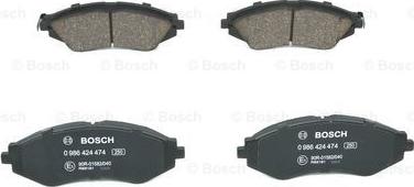 BOSCH 0 986 424 474 - Brake Pad Set, disc brake www.parts5.com