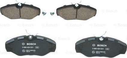 BOSCH 0 986 424 531 - Bremsbelagsatz, Scheibenbremse www.parts5.com