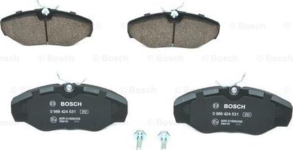 BOSCH 0 986 424 531 - Bremsbelagsatz, Scheibenbremse www.parts5.com