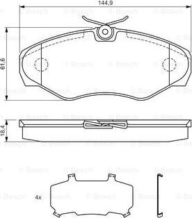 BOSCH 0 986 424 531 - Bremsbelagsatz, Scheibenbremse www.parts5.com