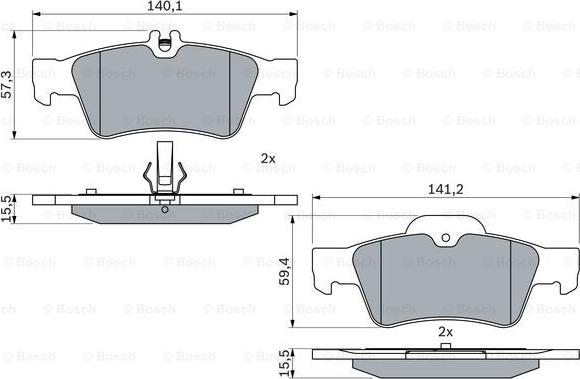 BOSCH 0 986 424 699 - Тормозные колодки, дисковые, комплект www.parts5.com