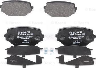 BOSCH 0 986 424 669 - Brake Pad Set, disc brake www.parts5.com