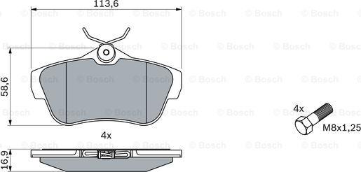 BOSCH 0 986 424 625 - Brake Pad Set, disc brake www.parts5.com