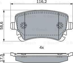 BOSCH 0 986 424 056 - Sada brzdových platničiek kotúčovej brzdy www.parts5.com