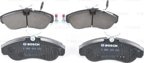 BOSCH 0 986 424 031 - Brake Pad Set, disc brake www.parts5.com