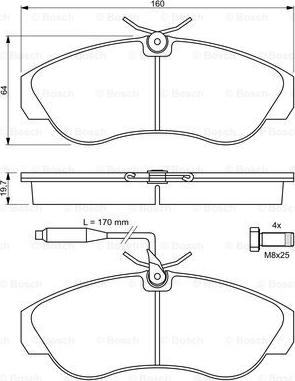 BOSCH 0 986 424 031 - Brake Pad Set, disc brake www.parts5.com