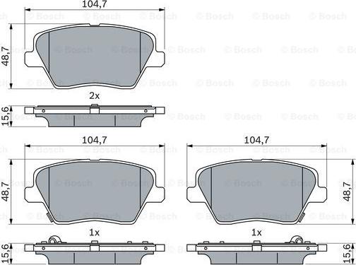 BOSCH 0 986 424 864 - Brake Pad Set, disc brake www.parts5.com