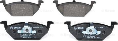 BOSCH 0 986 424 364 - Piduriklotsi komplekt,ketaspidur www.parts5.com