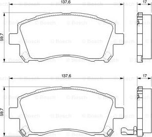 BOSCH 0 986 424 700 - Sada brzdových destiček, kotoučová brzda www.parts5.com