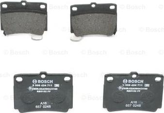 BOSCH 0 986 424 711 - Sada brzdových destiček, kotoučová brzda www.parts5.com